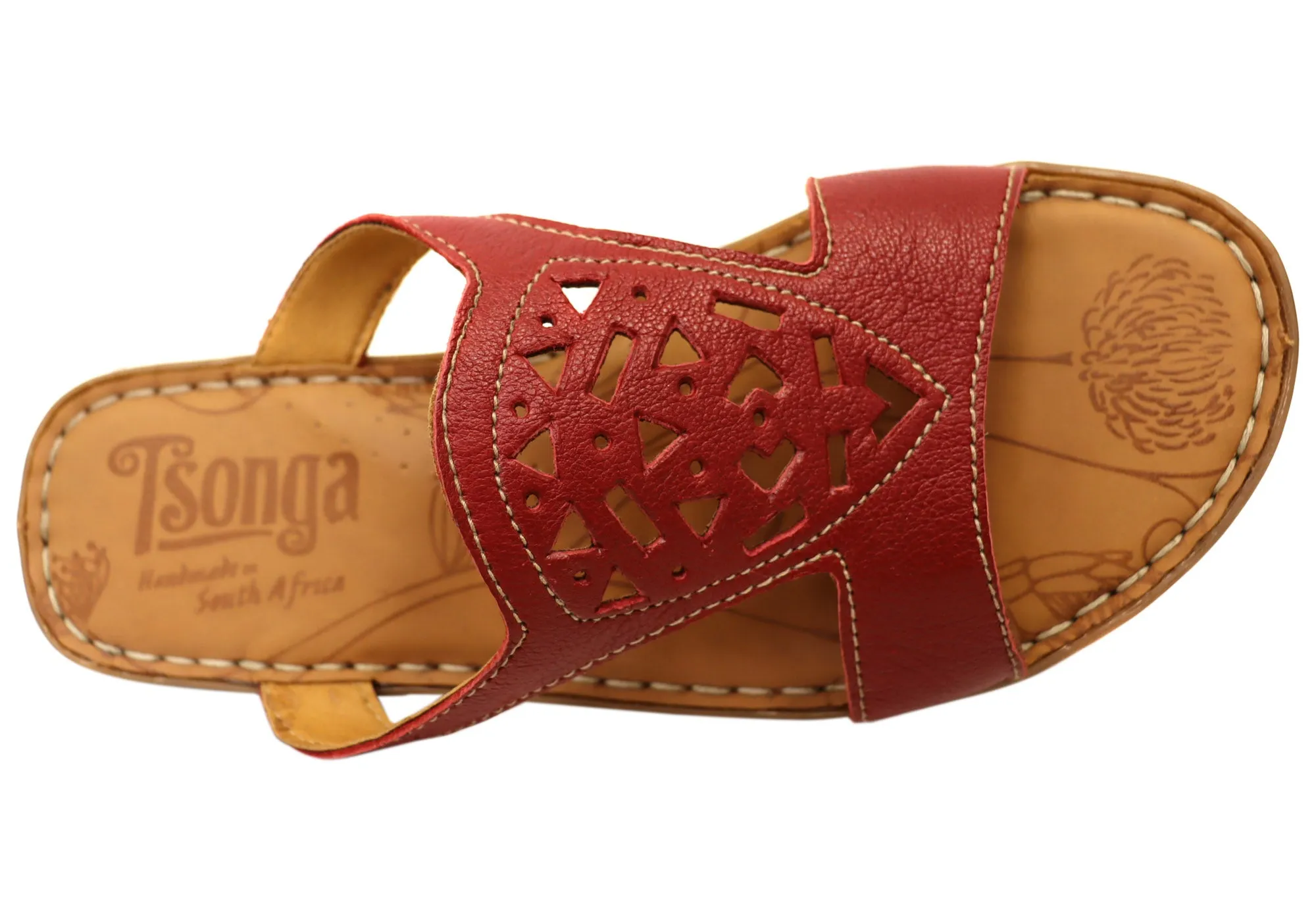 Tsonga Layezela Womens Leather Comfortable Slides Sandals