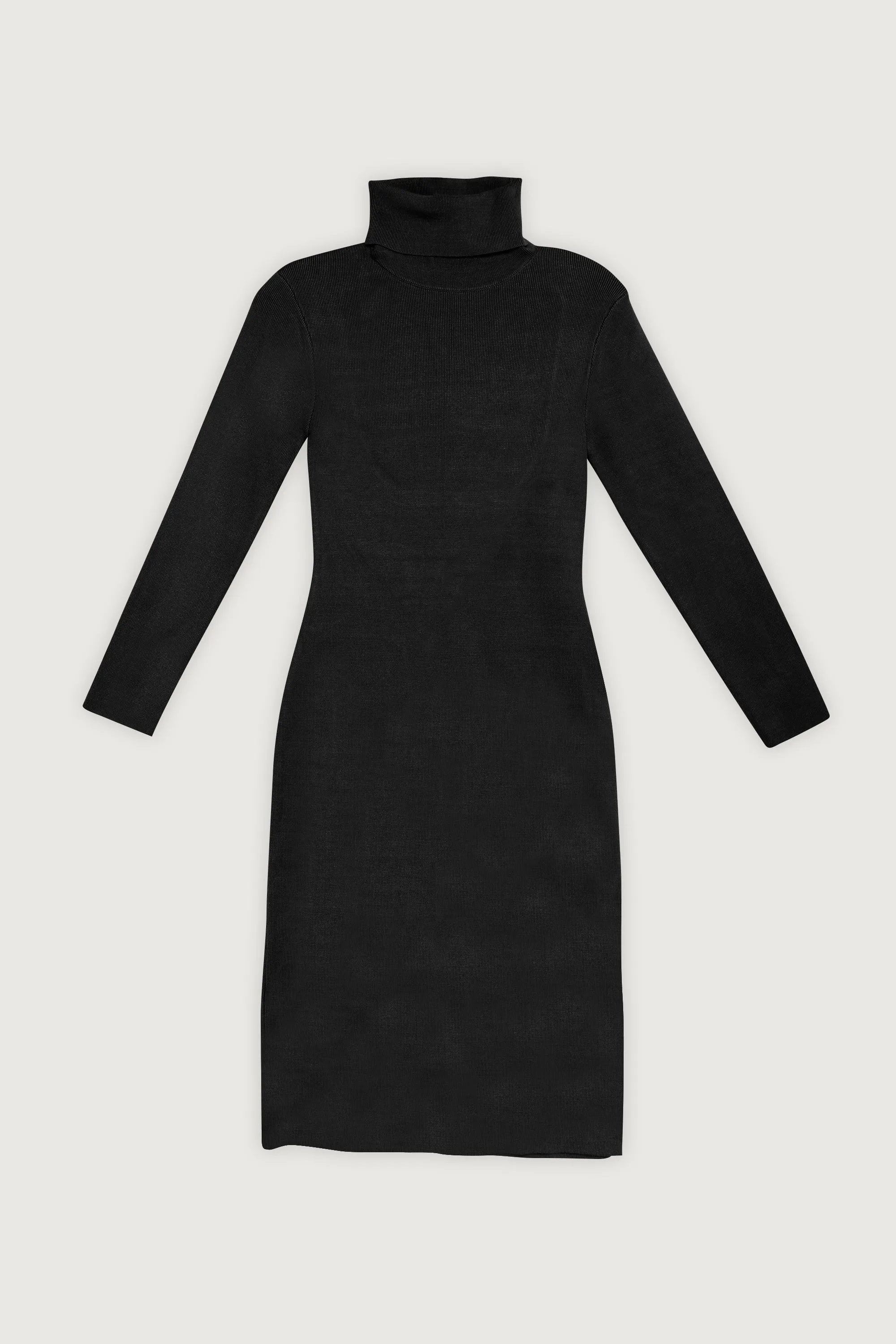 TURTLENECK OPEN BACK SWEATER DRESS