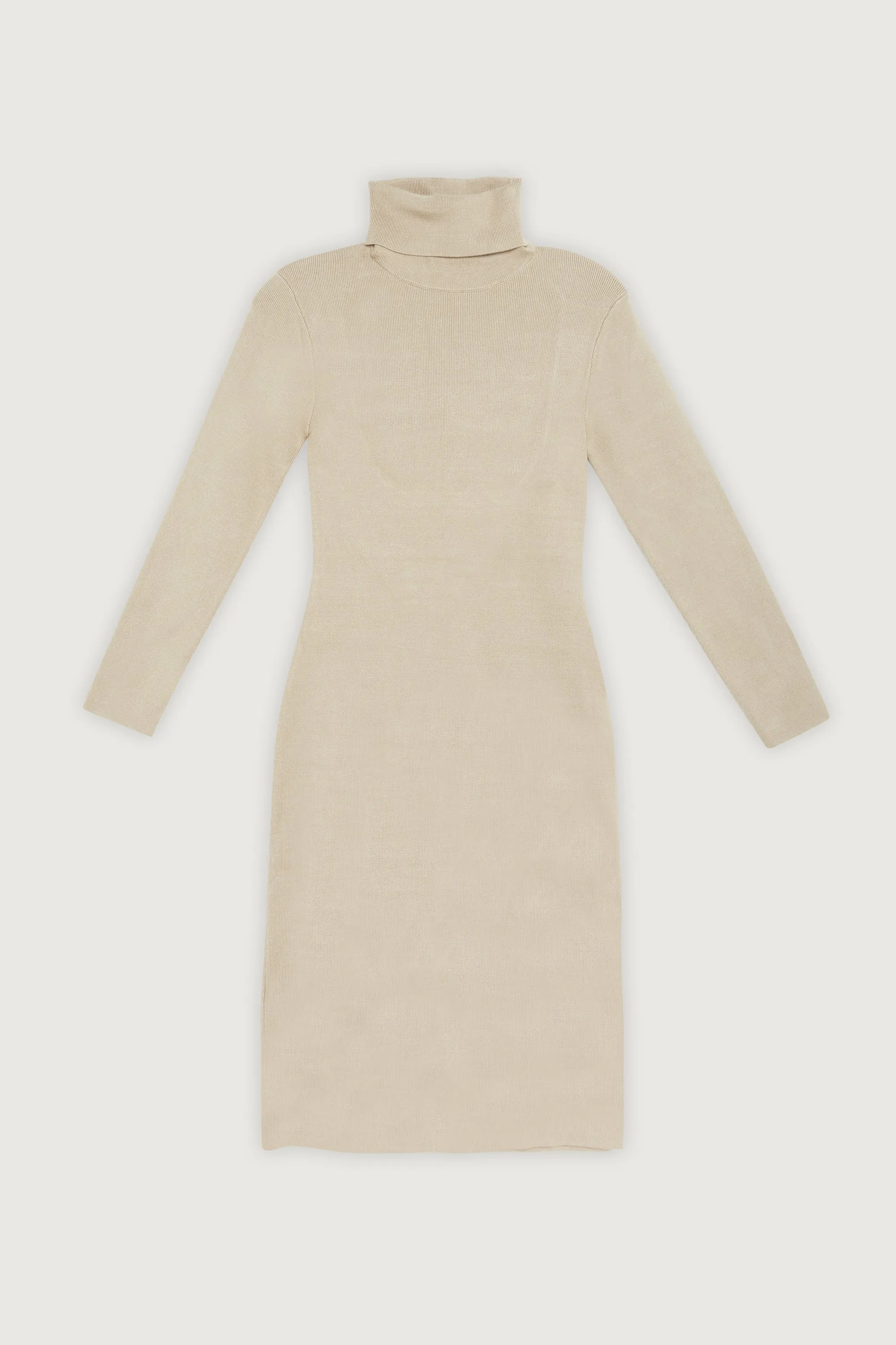 TURTLENECK OPEN BACK SWEATER DRESS