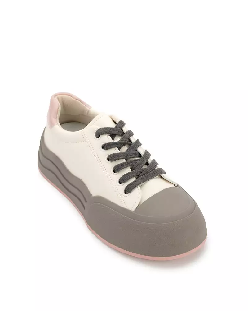 Two Tone Low Top Breathable Platform Sneakers