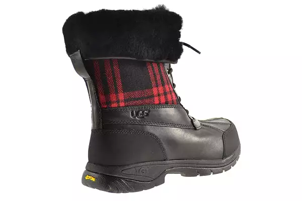 Ugg Butte Plaid Men's Boots Black-Red