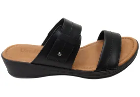 Usaflex Dream Womens Comfortable Brazilian Leather Slides Sandals