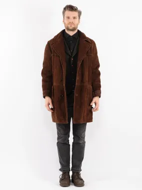 Vintage 70's Men Sheepskin Coat in Brown