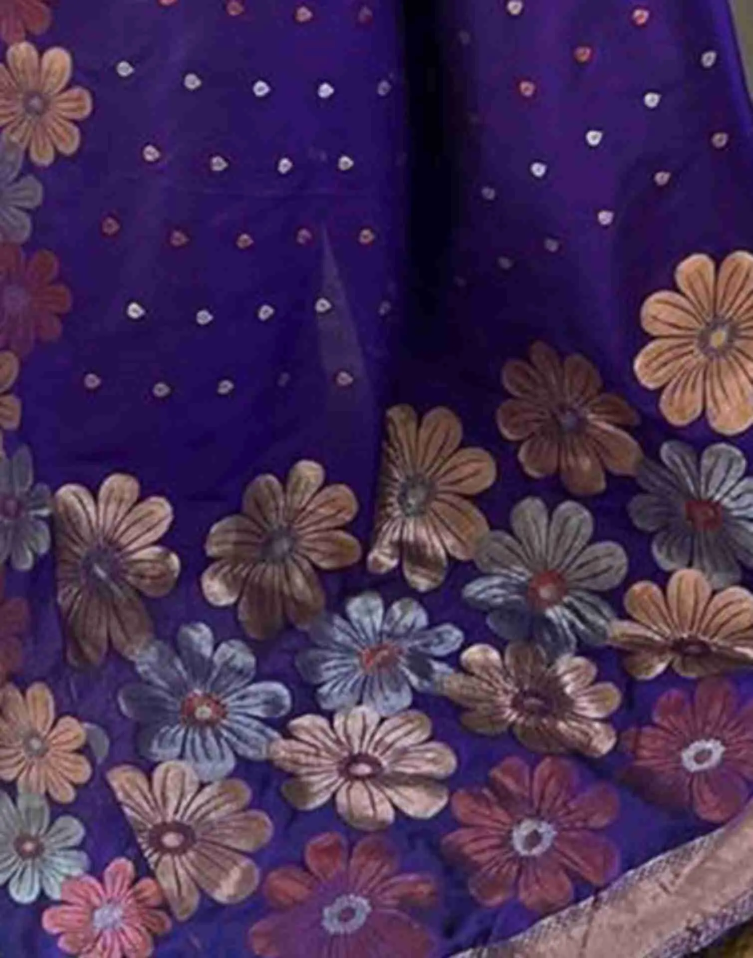 Violet Silk Plain Saree