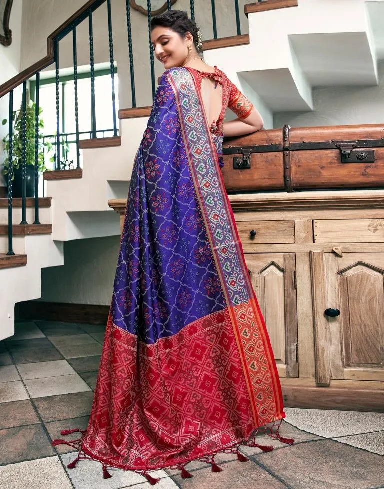 Violet Silk Woven Sarees