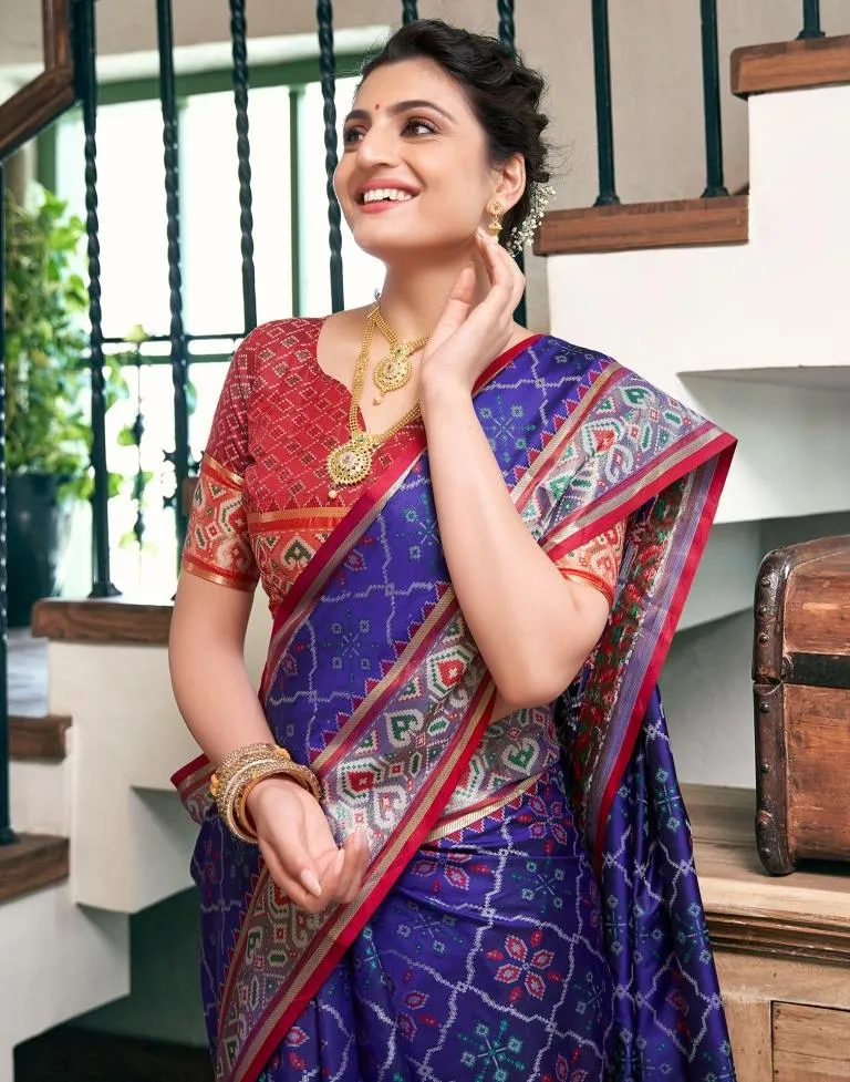 Violet Silk Woven Sarees