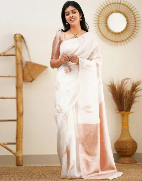 White Silk Saree