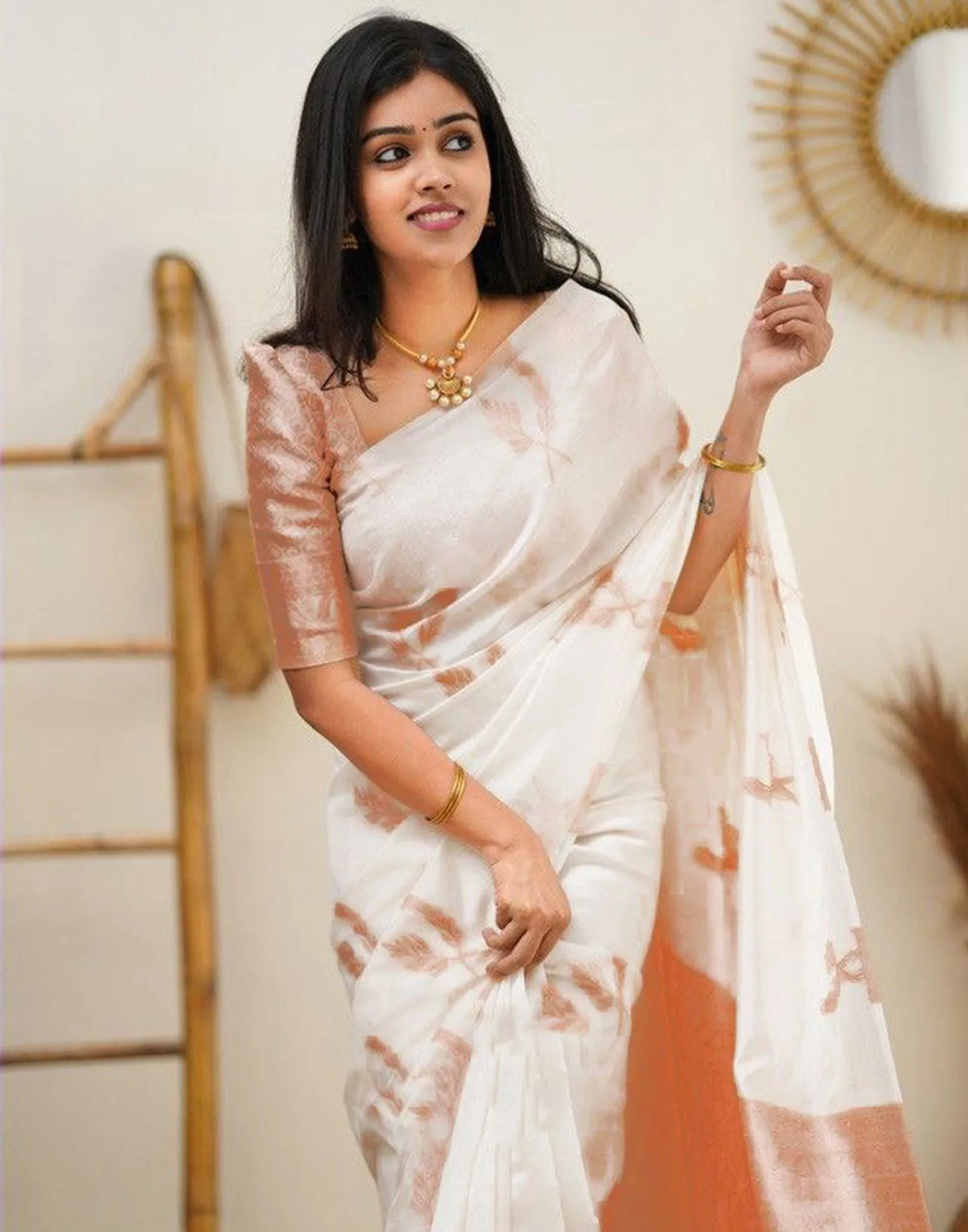 White Silk Saree