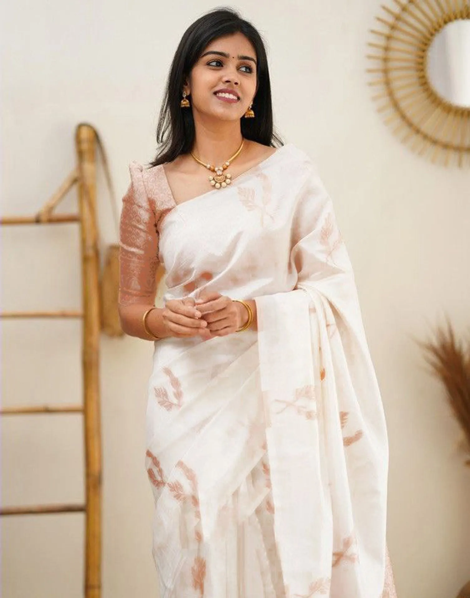 White Silk Saree