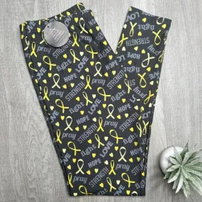 Yellow Awareness Ribbon Soft Leggings