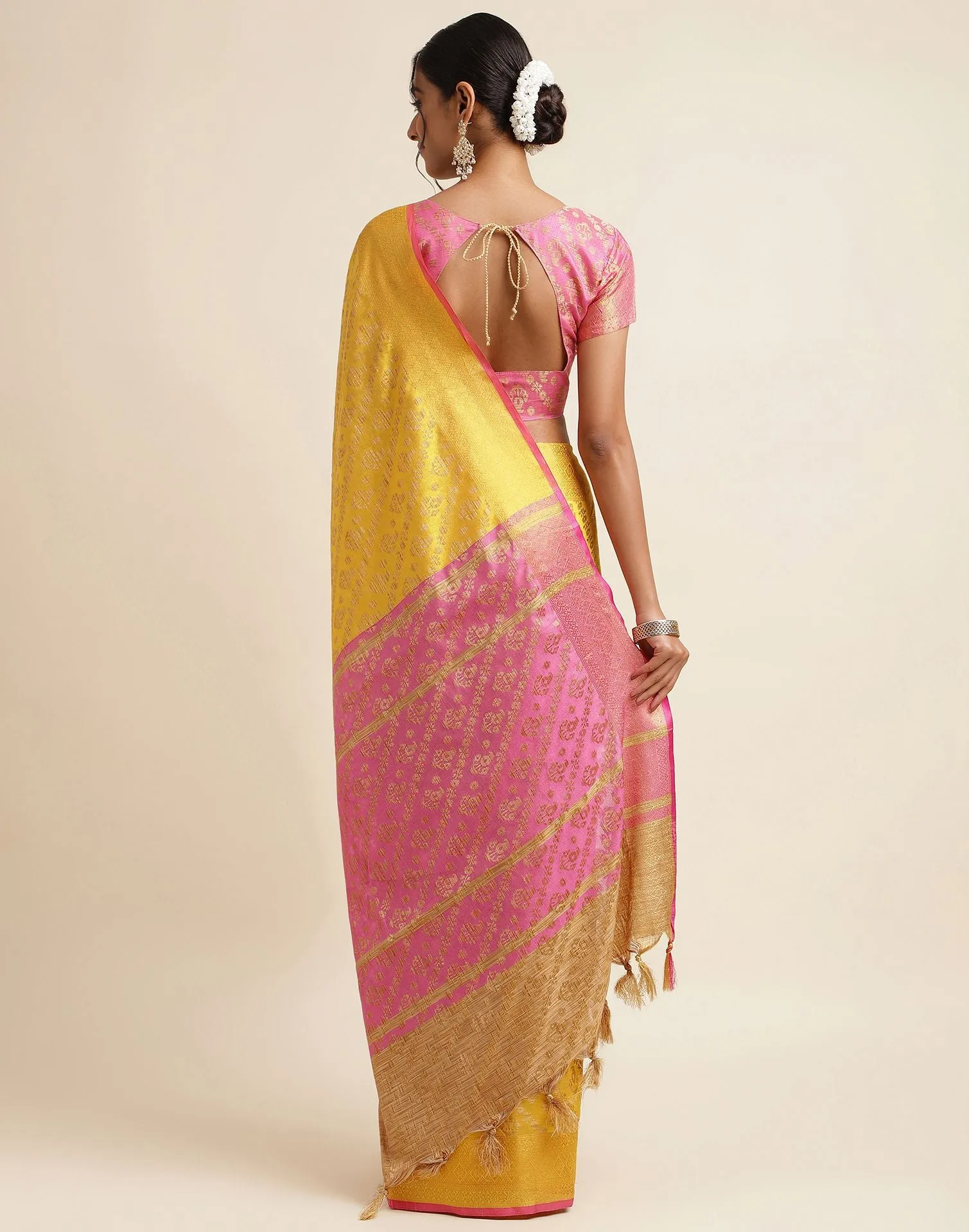 Yellow Silk Saree