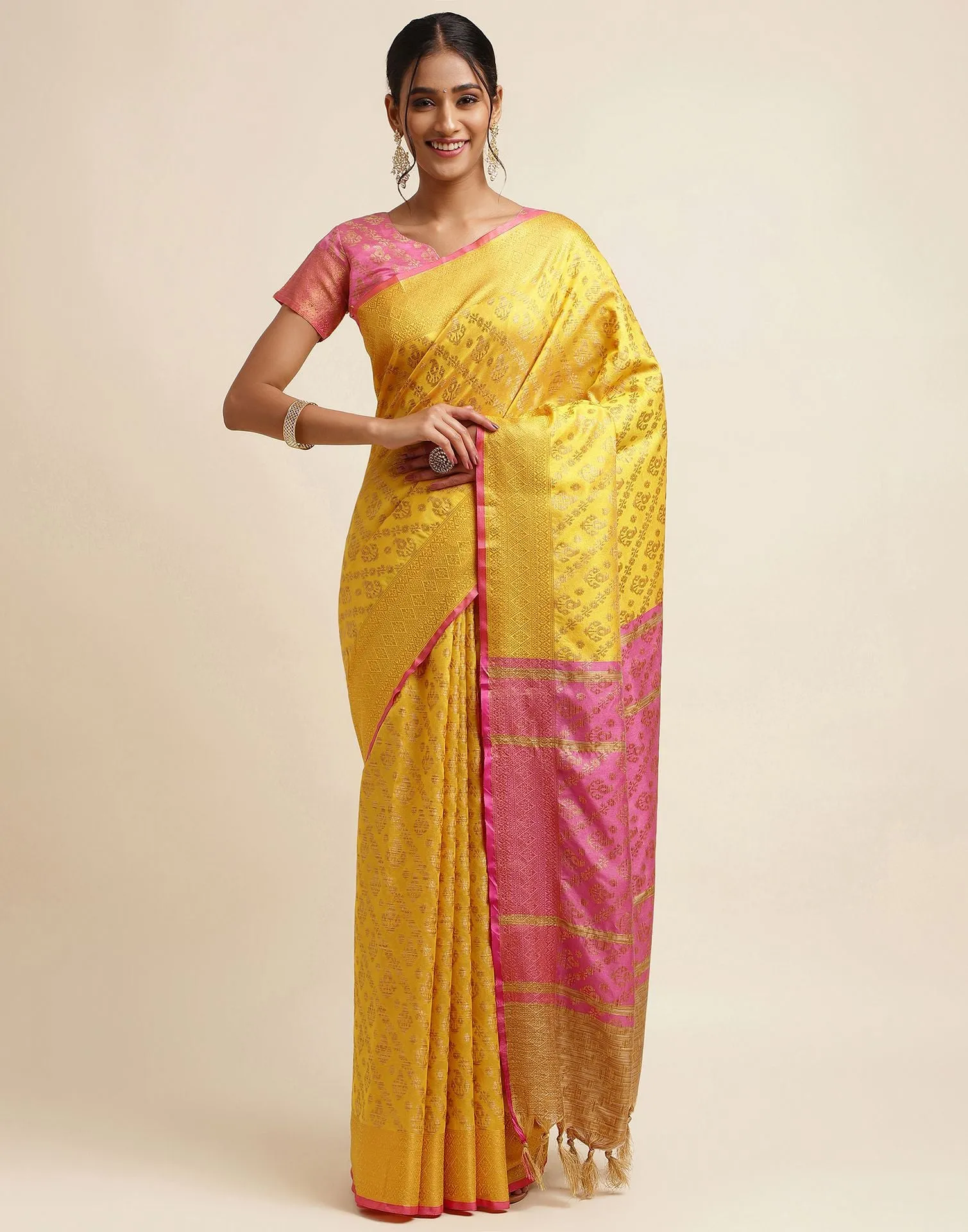 Yellow Silk Saree