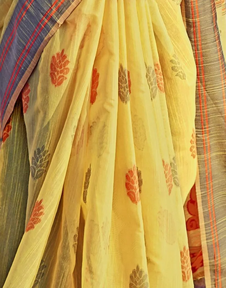 Yellow Silk Woven Sarees