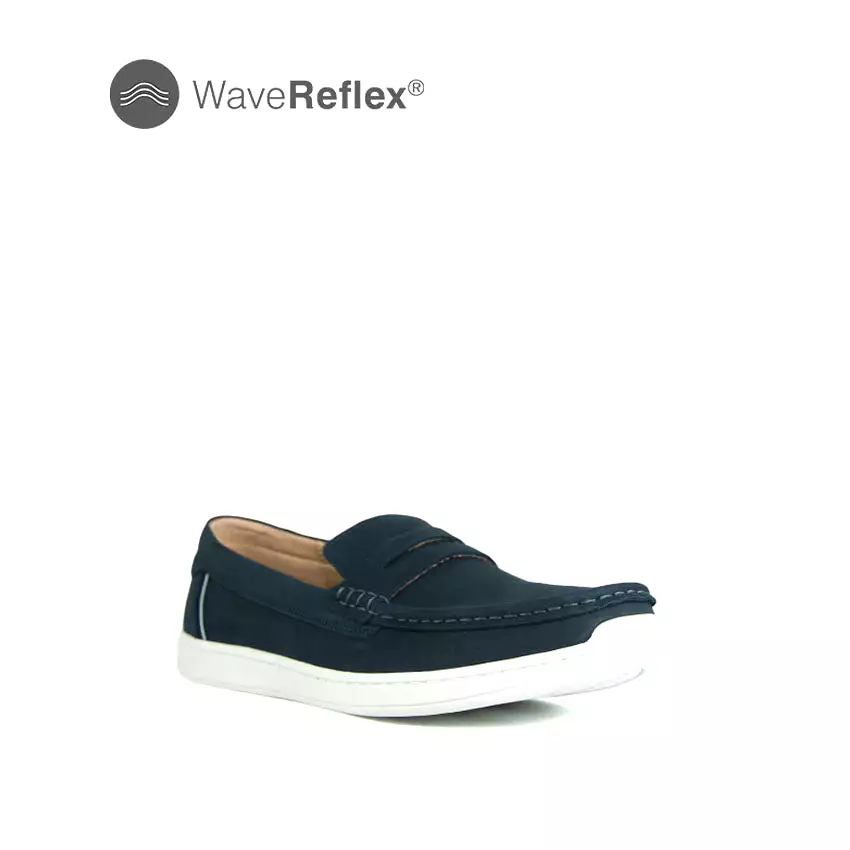 Yves Penny Men's Shoes - Navy Nubuck