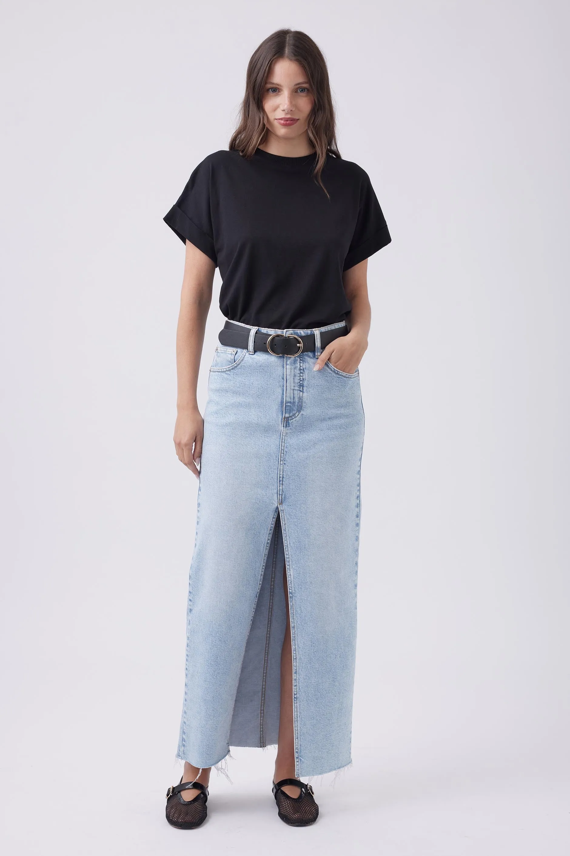 Zaylee Denim Maxi Skirt