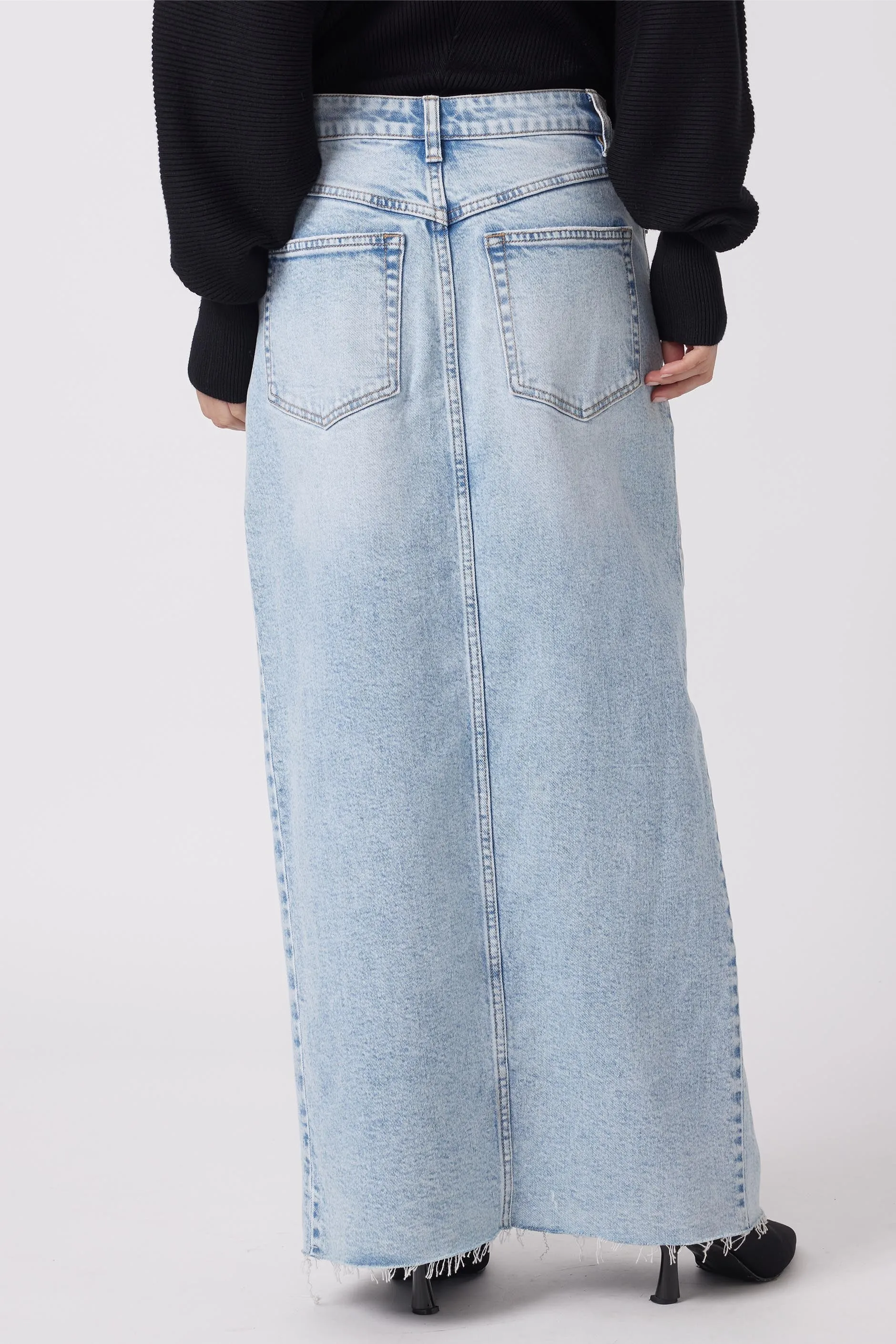 Zaylee Denim Maxi Skirt